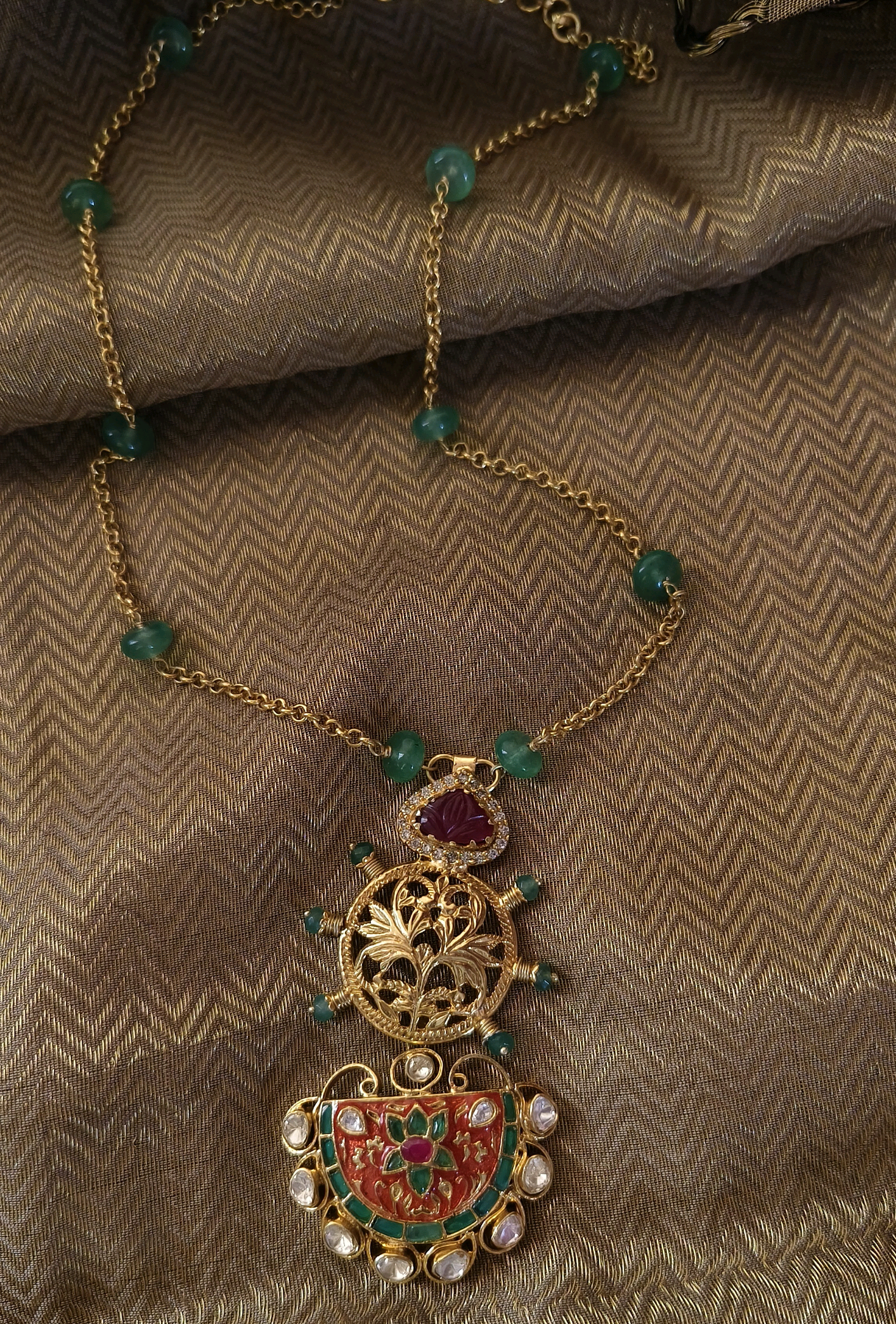 Nayaab Long Necklace with Minakari Work